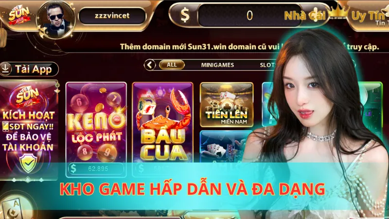 Kho game hấp dẫn và đa dạng